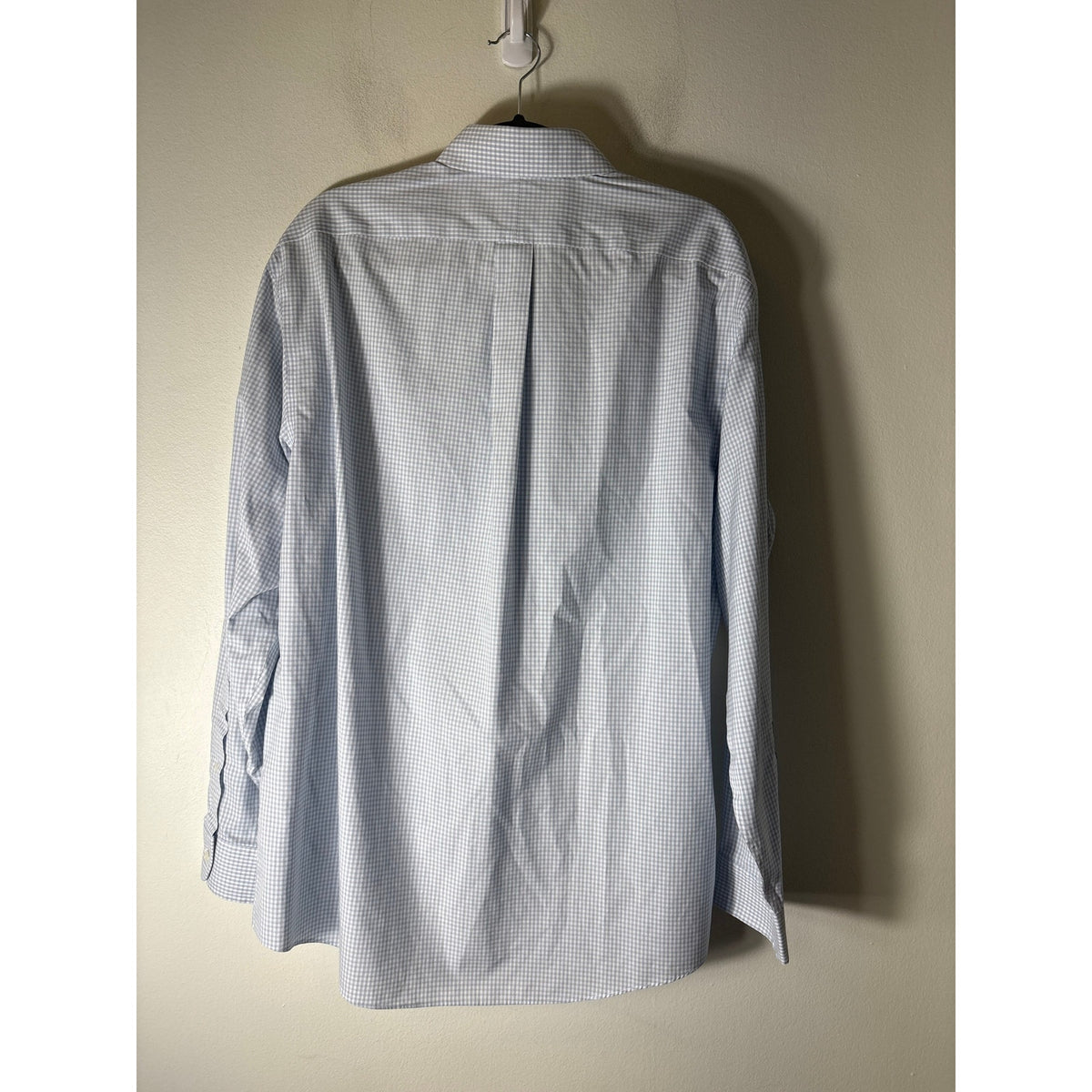 Jos A. Bank Light Blue Mini Plaid Button Down Cotton Shirt Sz 16-35