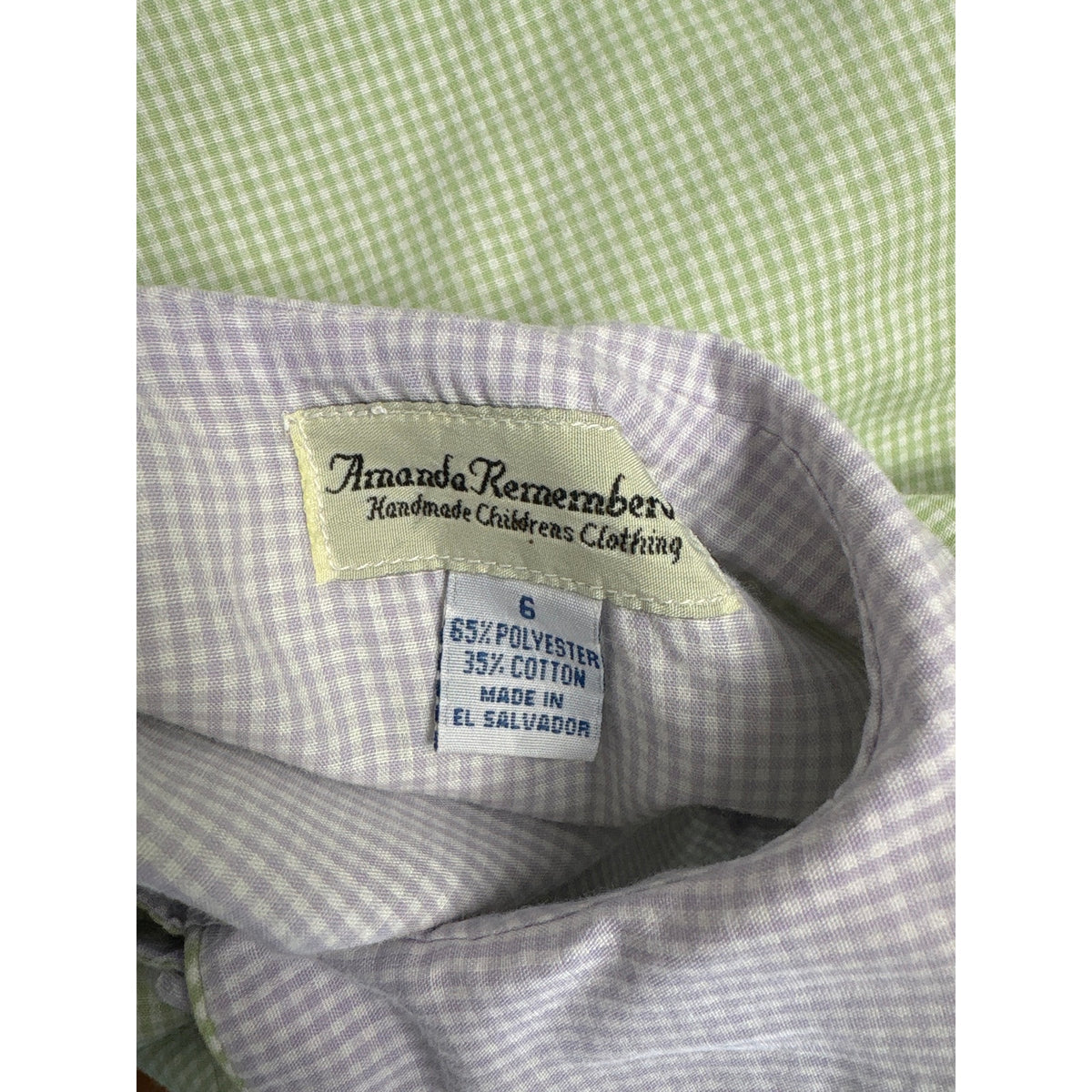 Girls Vintage Amanda Remembered Purple&Green Check top&pants set Sz 6