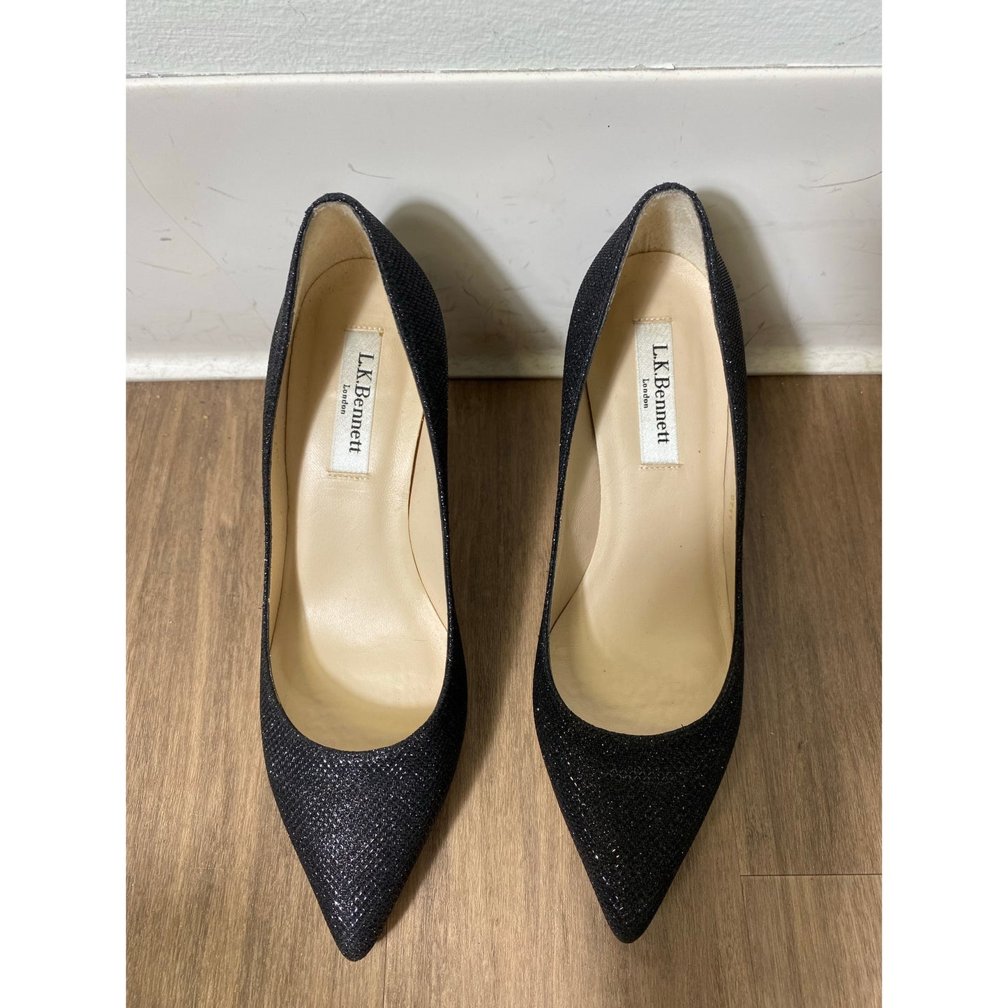 L.K. Bennett Black Shimmery Pumps Sz 36 (5.5)