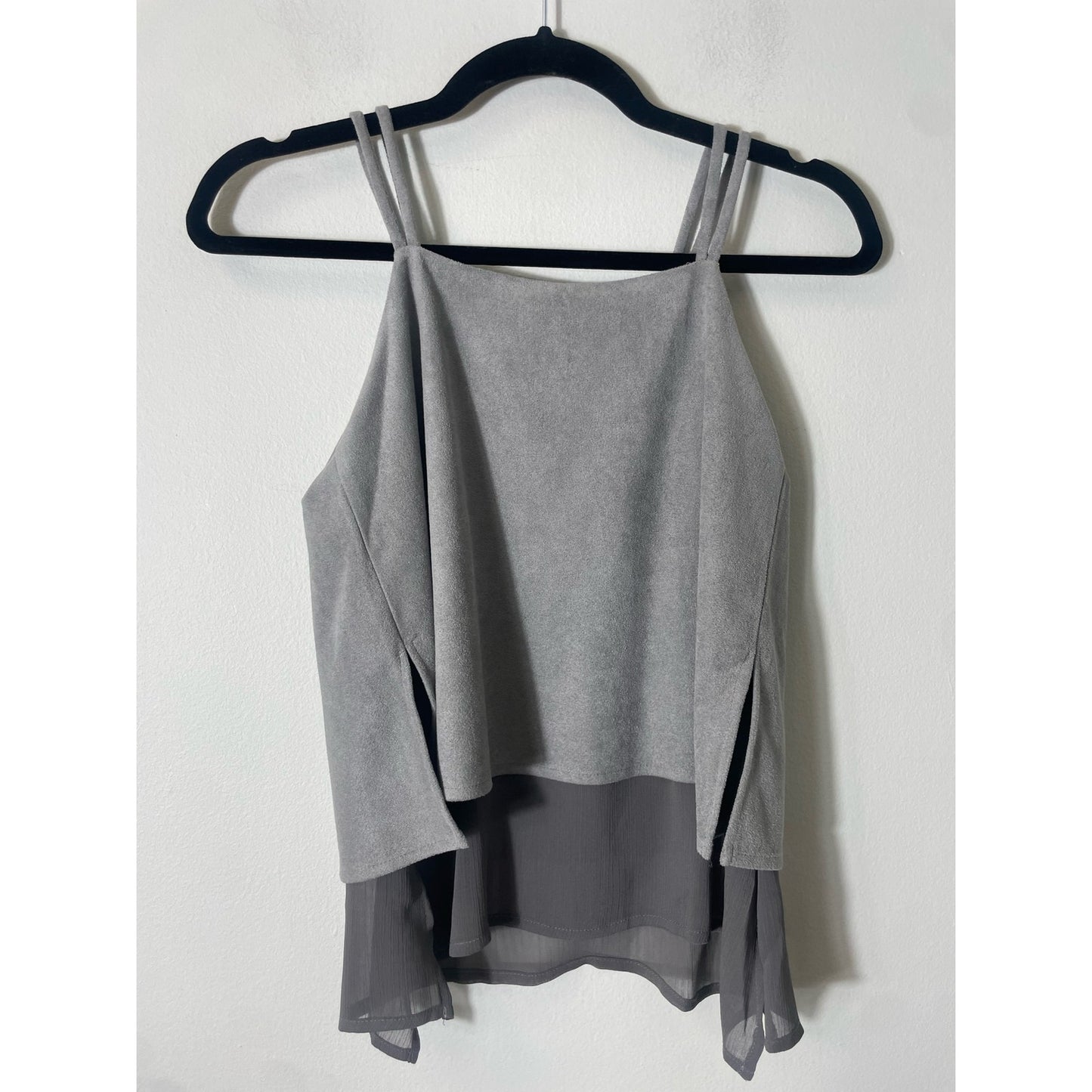 Girls Elisa B Gray Faux Suede Tank Sz 14