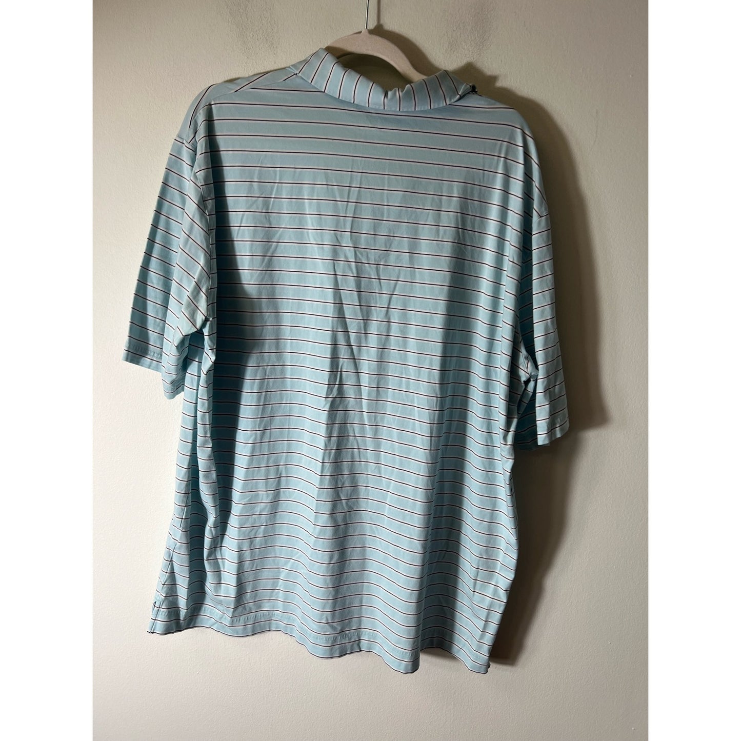 Men's Foot Joy Light Blue Short Sleeve Black Stripe Golf Shirt Sz XXL