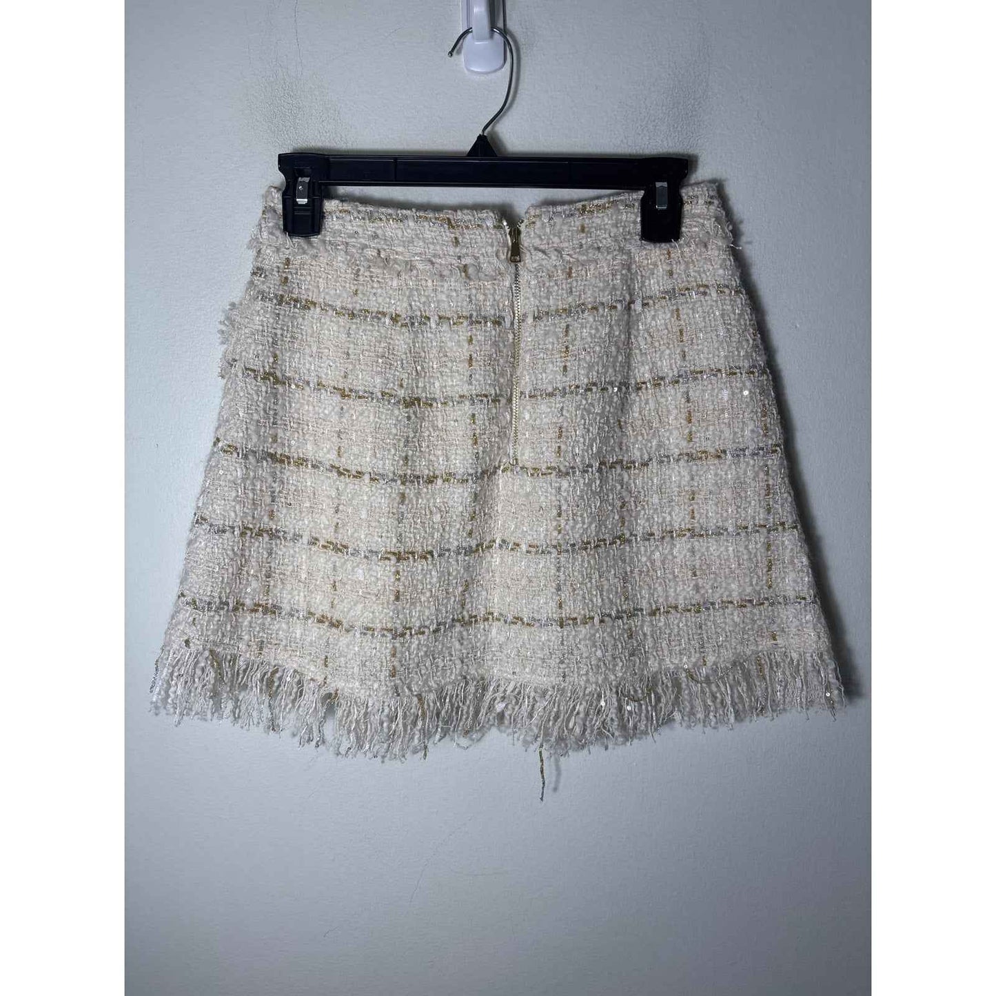 Ramy Brook Off White Tweed Preppy Mini Skirt Sz 2