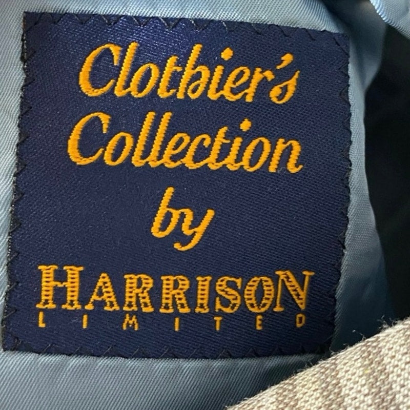 Men's Harrison Limited Clothiers Collection Tan Plaid Wool Dress Jacket Sz 48 Long