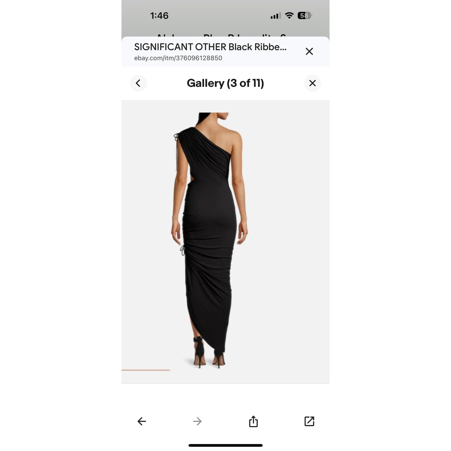 Significant Other Black Scrunch Bodycon Dress Sz 4