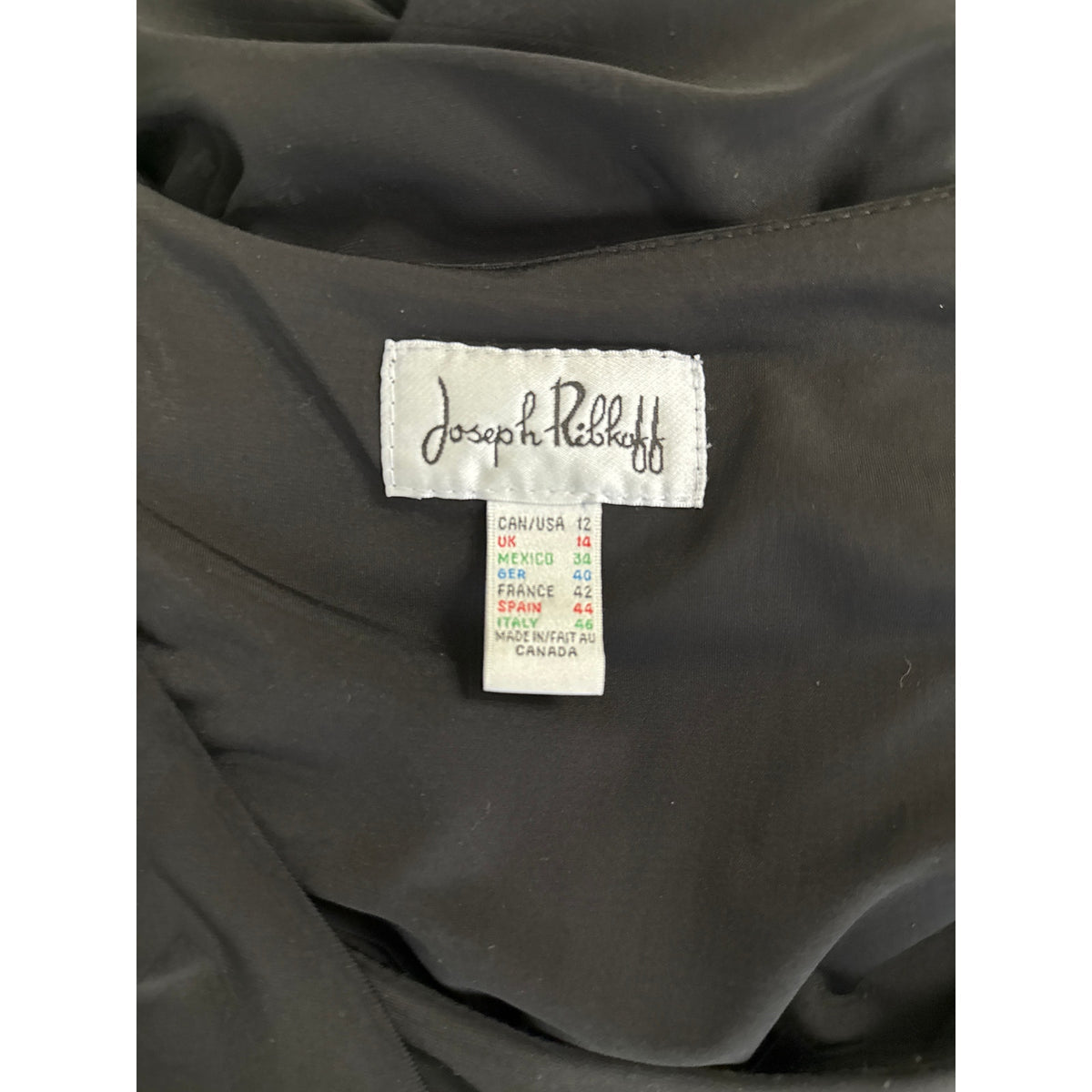 Joseph Ribkoff Black Sleeveless with Lace at the Hem. Knee Length Sz 12