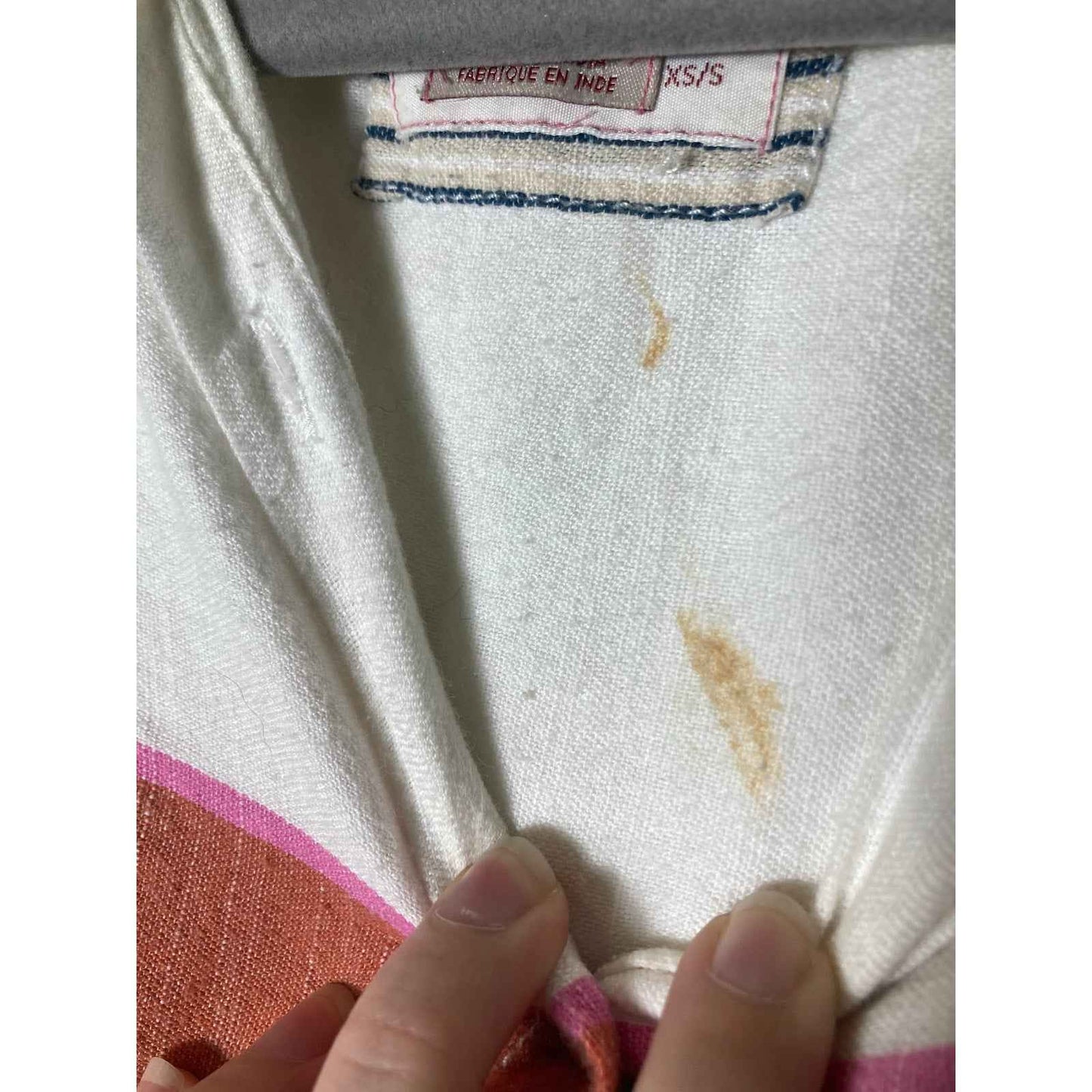 Holding Horses Pink Stripe Half Sleeve Cotton Button Up Tunic Sz S