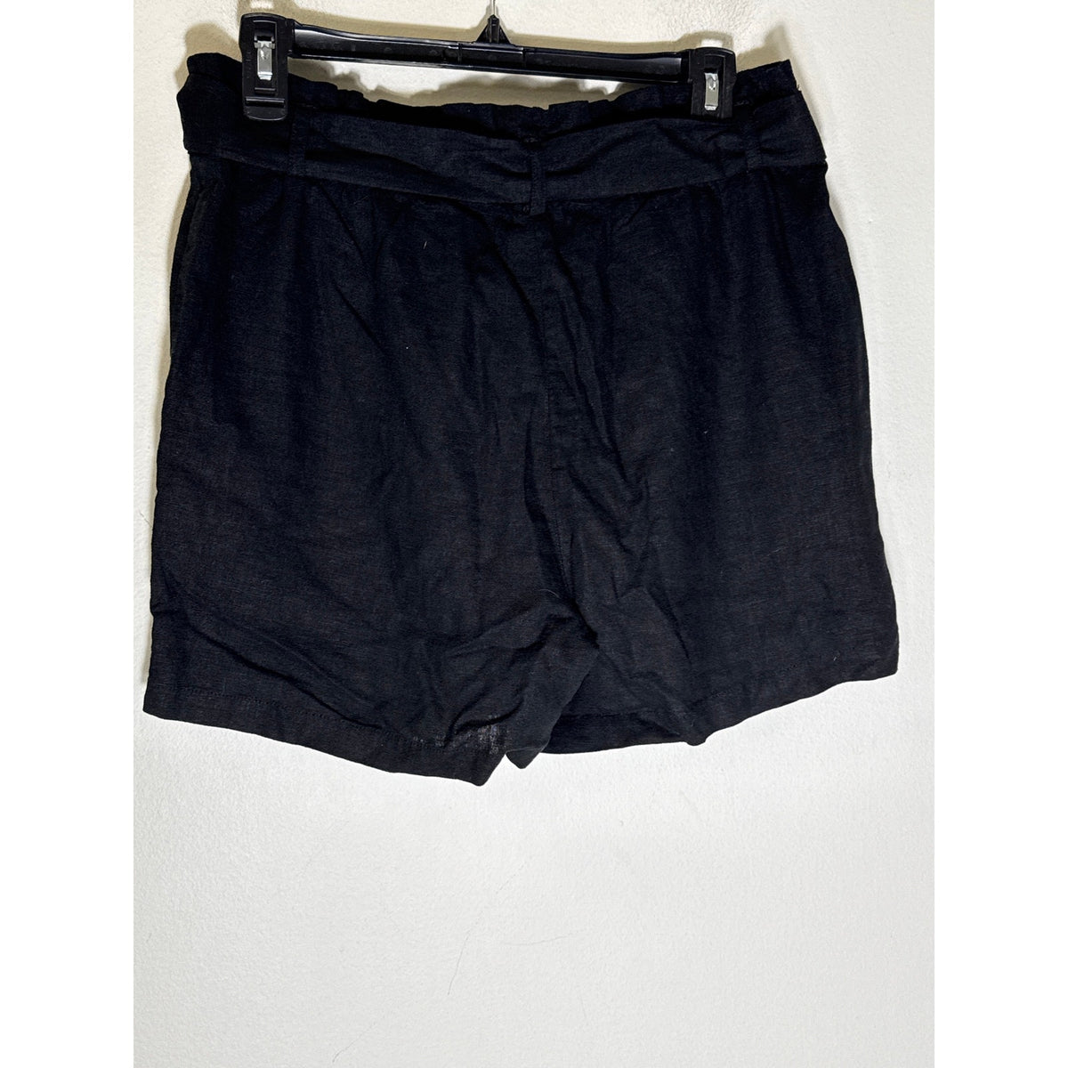 NWT J. Crew Black Elastic Waist Linen Blend Shorts Sz M