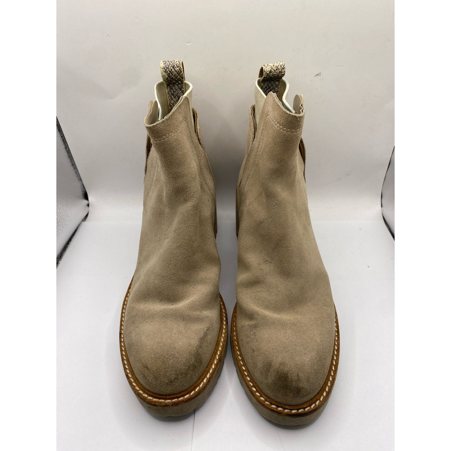 Dolce Vita Tan/ Gray Suede Platform Bootie Sz 7
