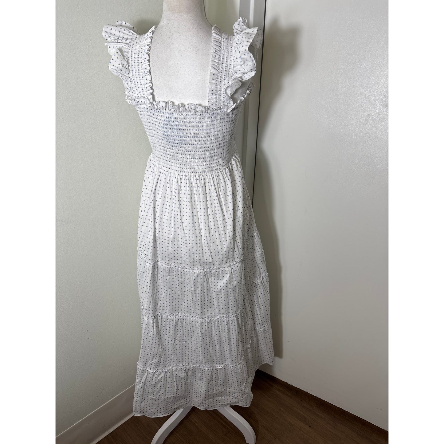 Hill House The Nap Dress White Paisley Print Cotton Maxi Dress Sz S