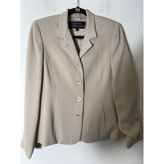 Alex Garfield Garfield and Marks Bone Ribbed Skirt Suit Set Sz 2