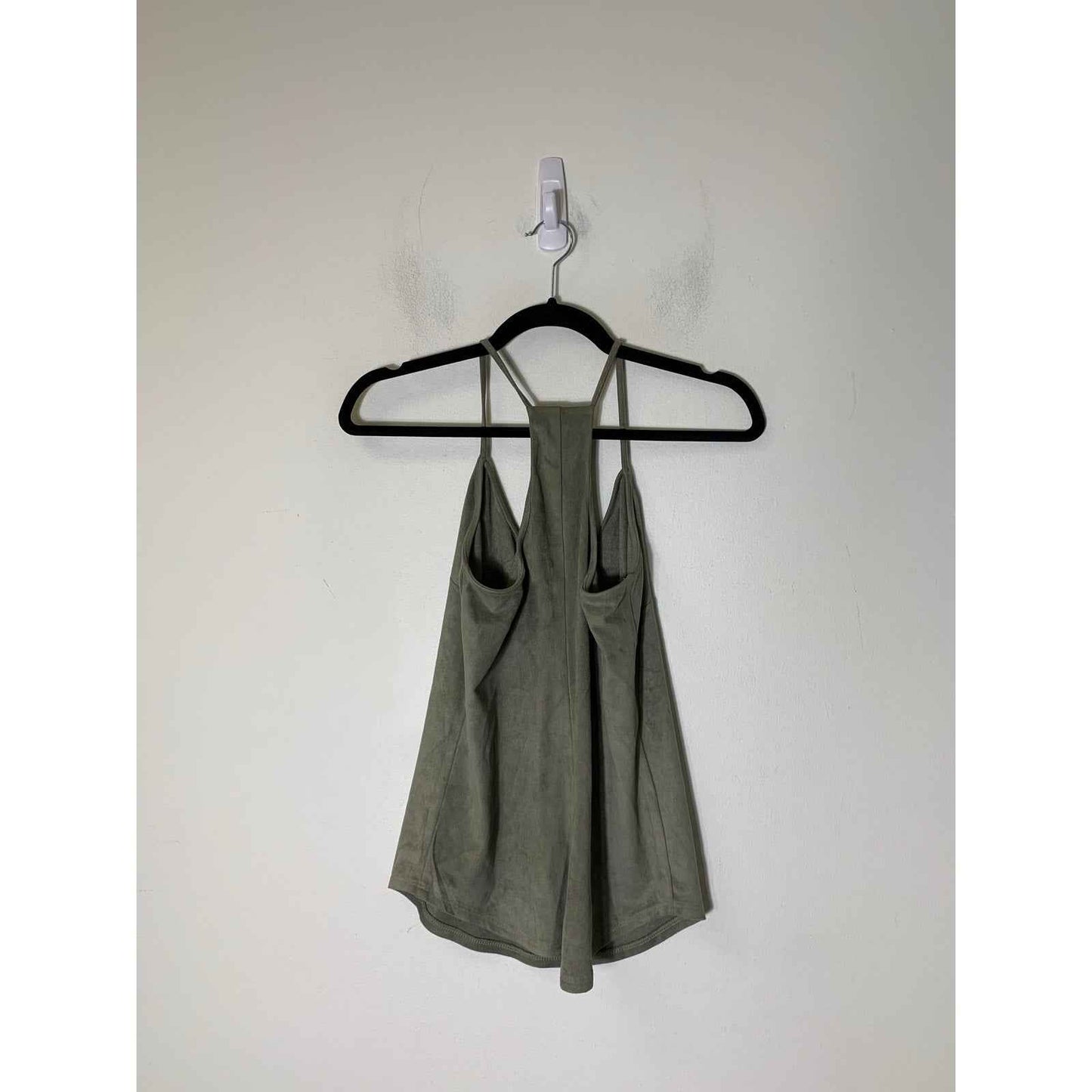 Lavender Brown Sage Green Faux Suede Racerback Tank Sz XS