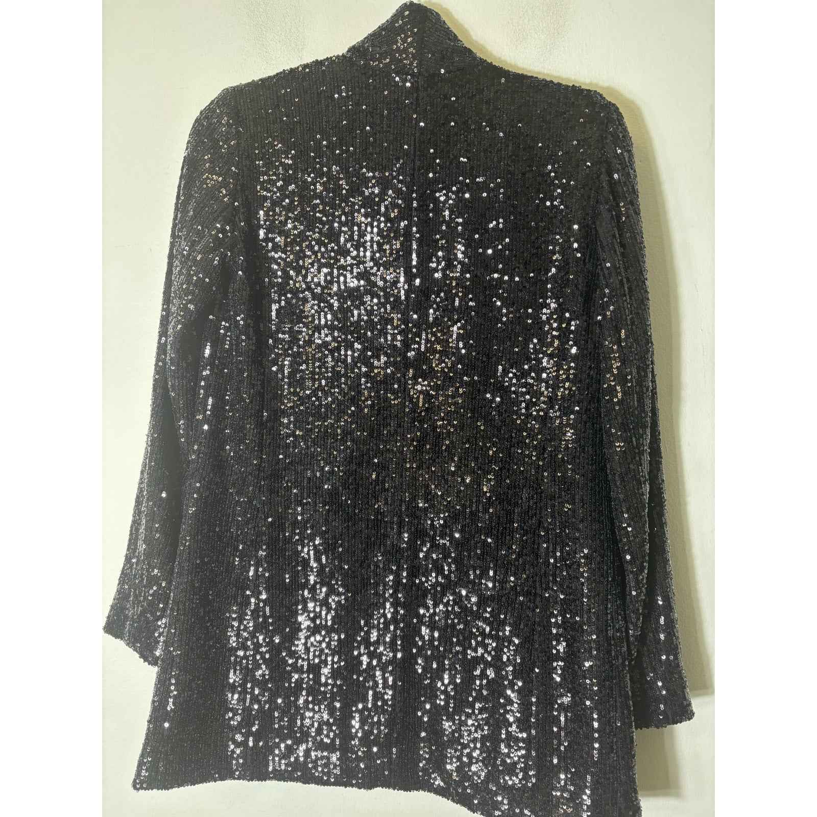 Gianni Bini Black Long Sleeve Sequin Cardigan Jacket Sz S