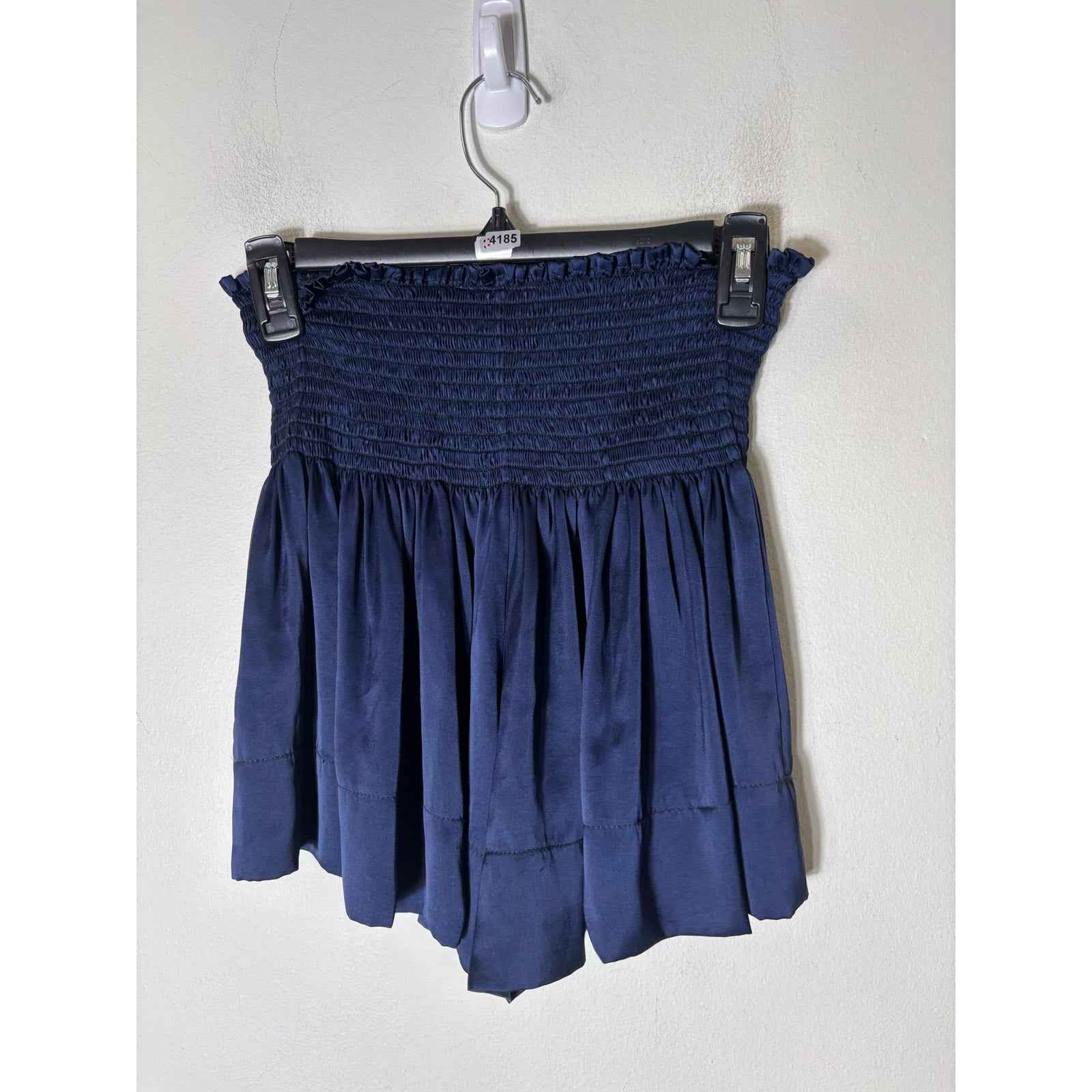 Koch Navy Silky Smocked Waist Shorts Sz S