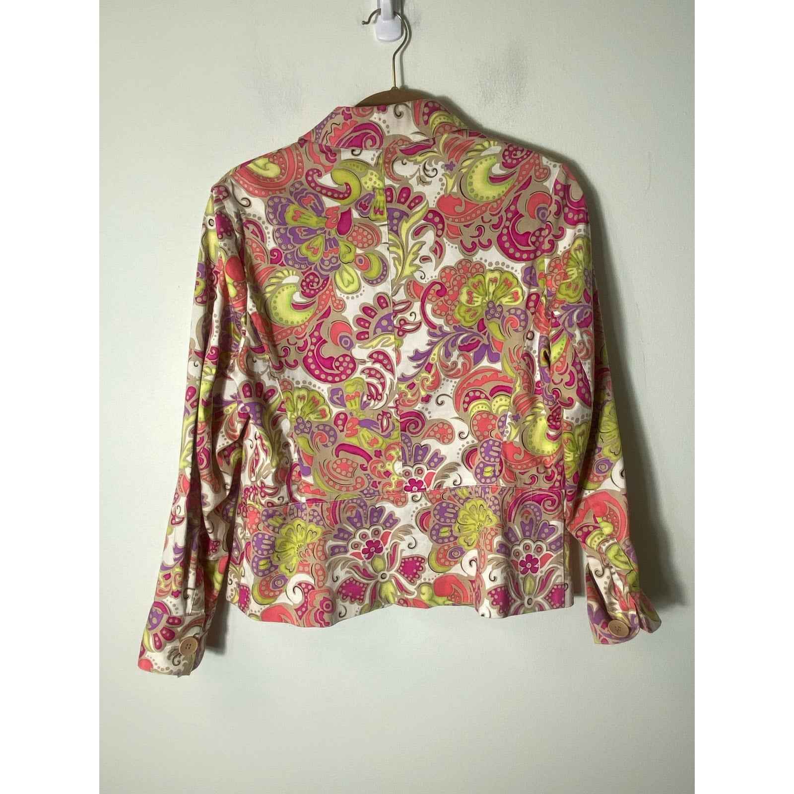 Parisian Signature Multicolor Paisley Print Jacket Sz S