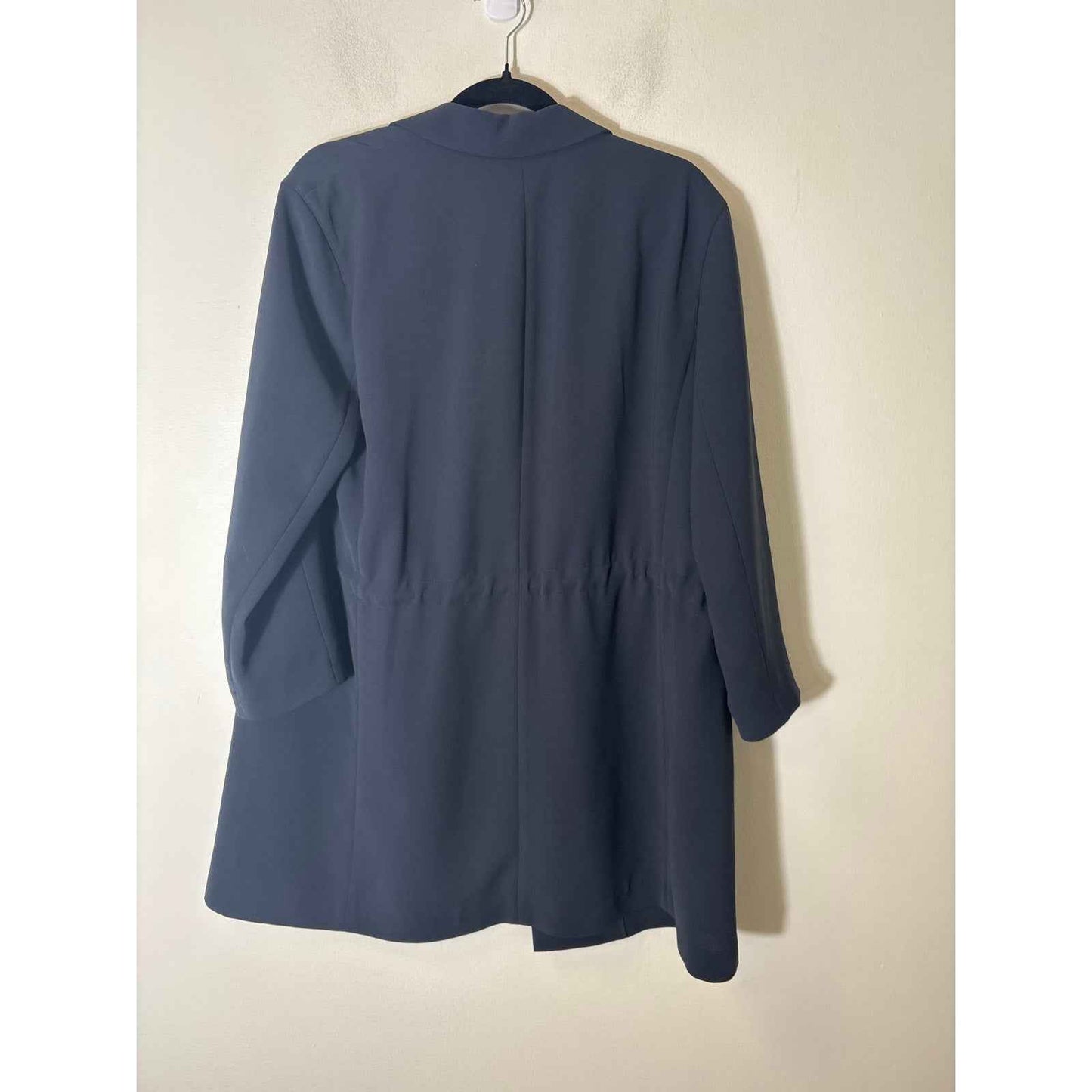 Lafayette 148 Navy Drawstring Waist Jacket Sz M
