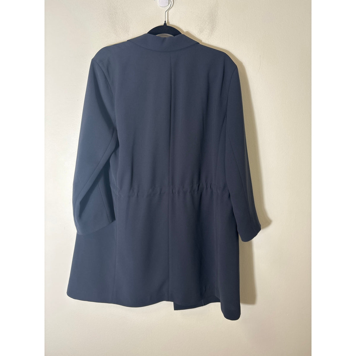 Lafayette 148 Navy Drawstring Waist Jacket Sz M