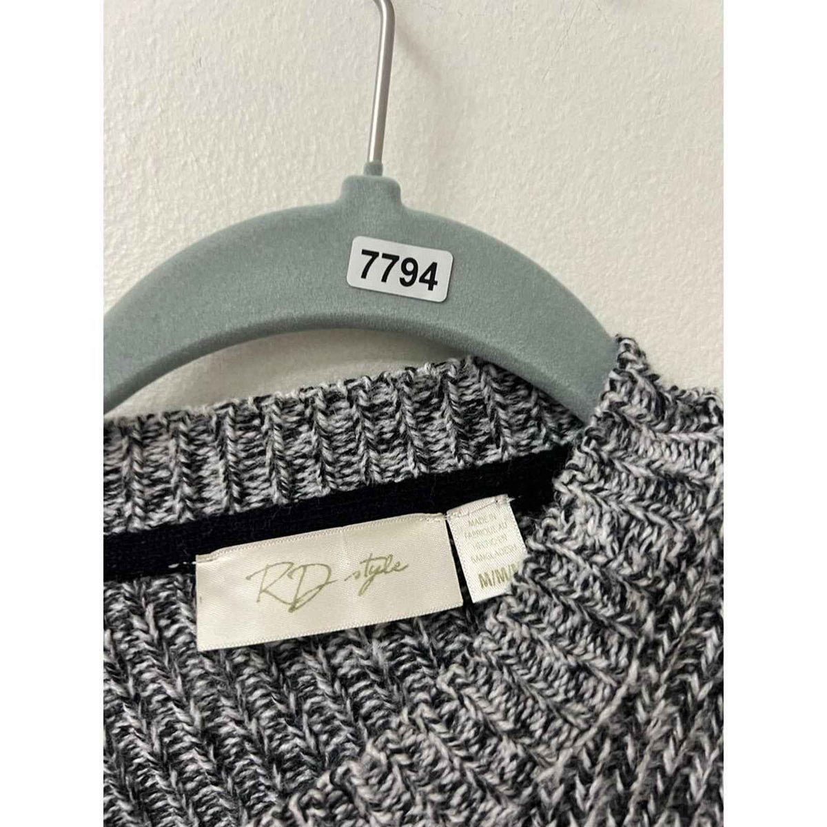 RD Style Grey and Black Sweater Size Medium