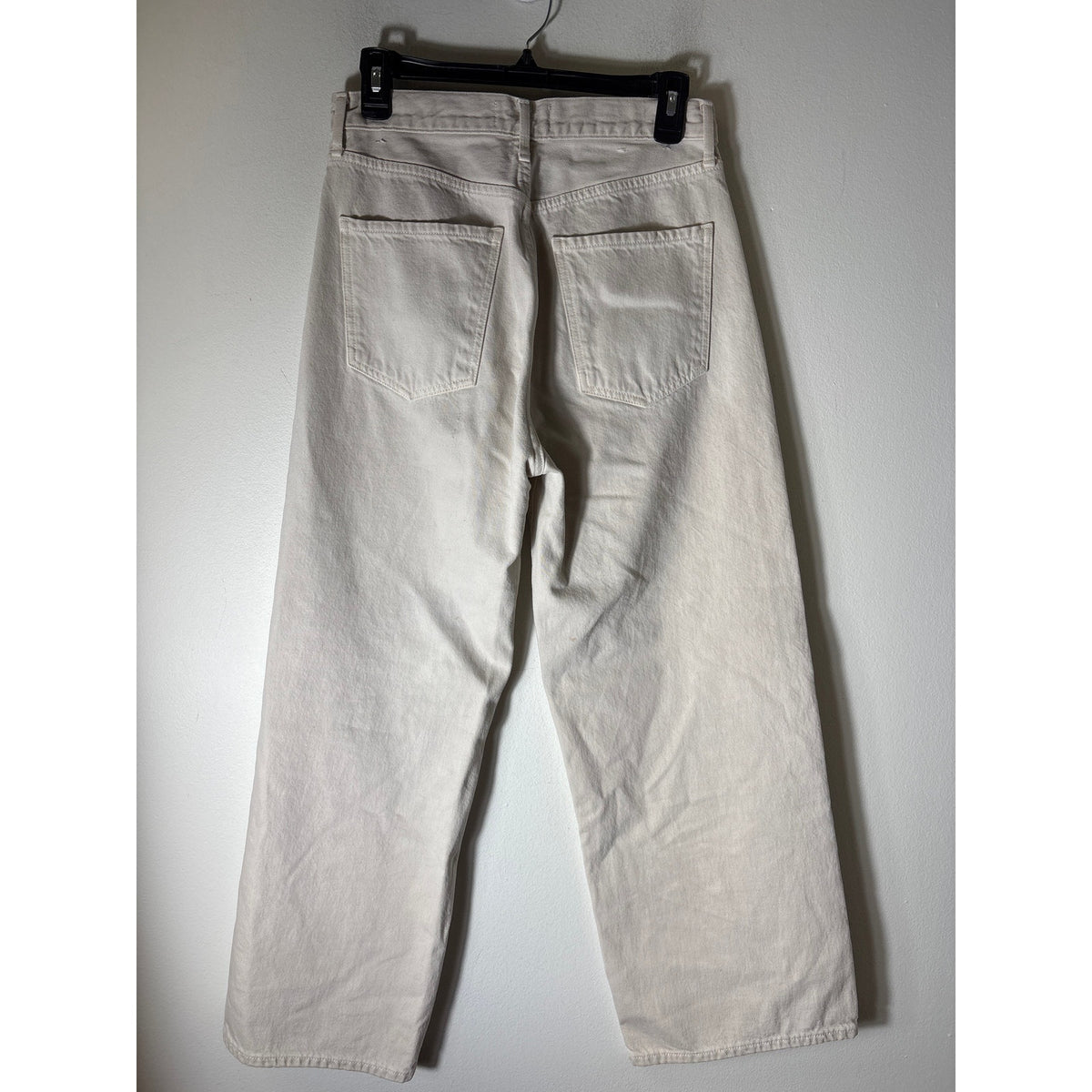 Agolde Cream High Waist Wide Leg 5 Pocket Denim Sz 28