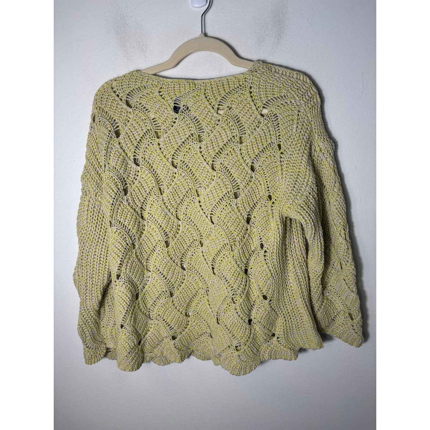 Andrea Jovine Pale Yellow Long Sleeve Sweater Sz S