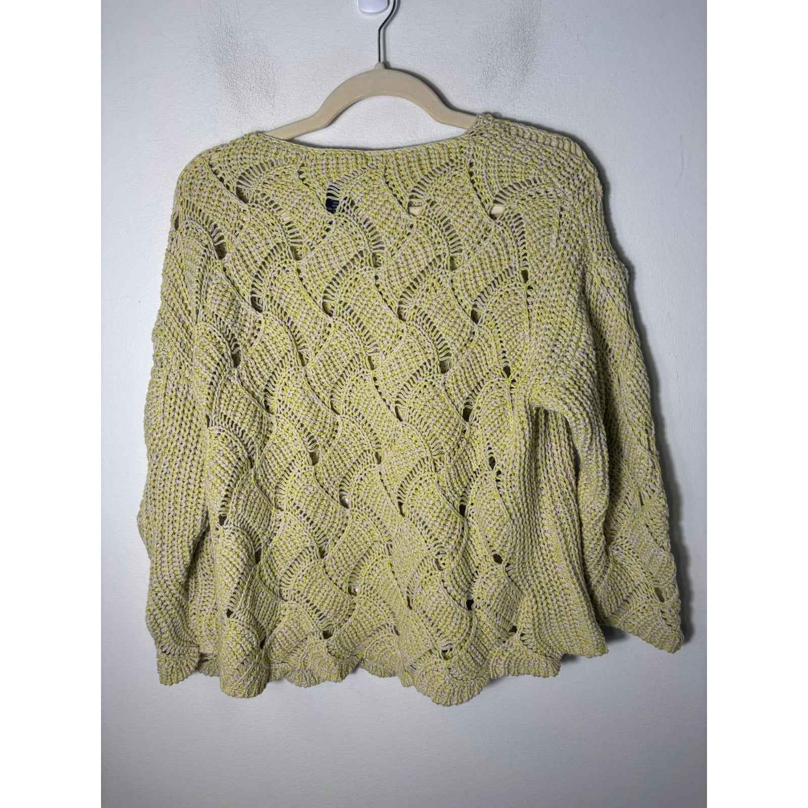 Andrea Jovine Pale Yellow Long Sleeve Sweater Sz S