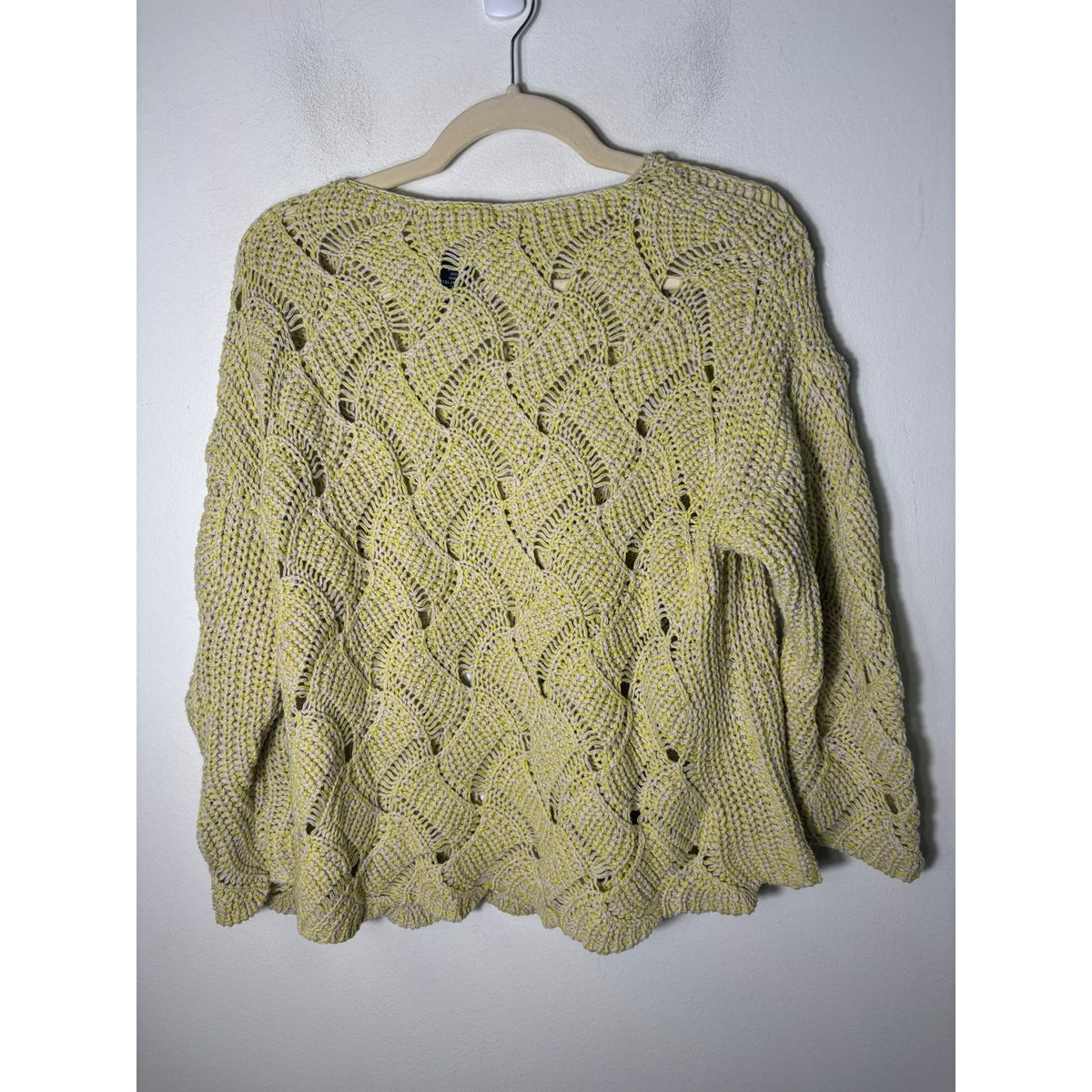 Andrea Jovine Pale Yellow Long Sleeve Sweater Sz S