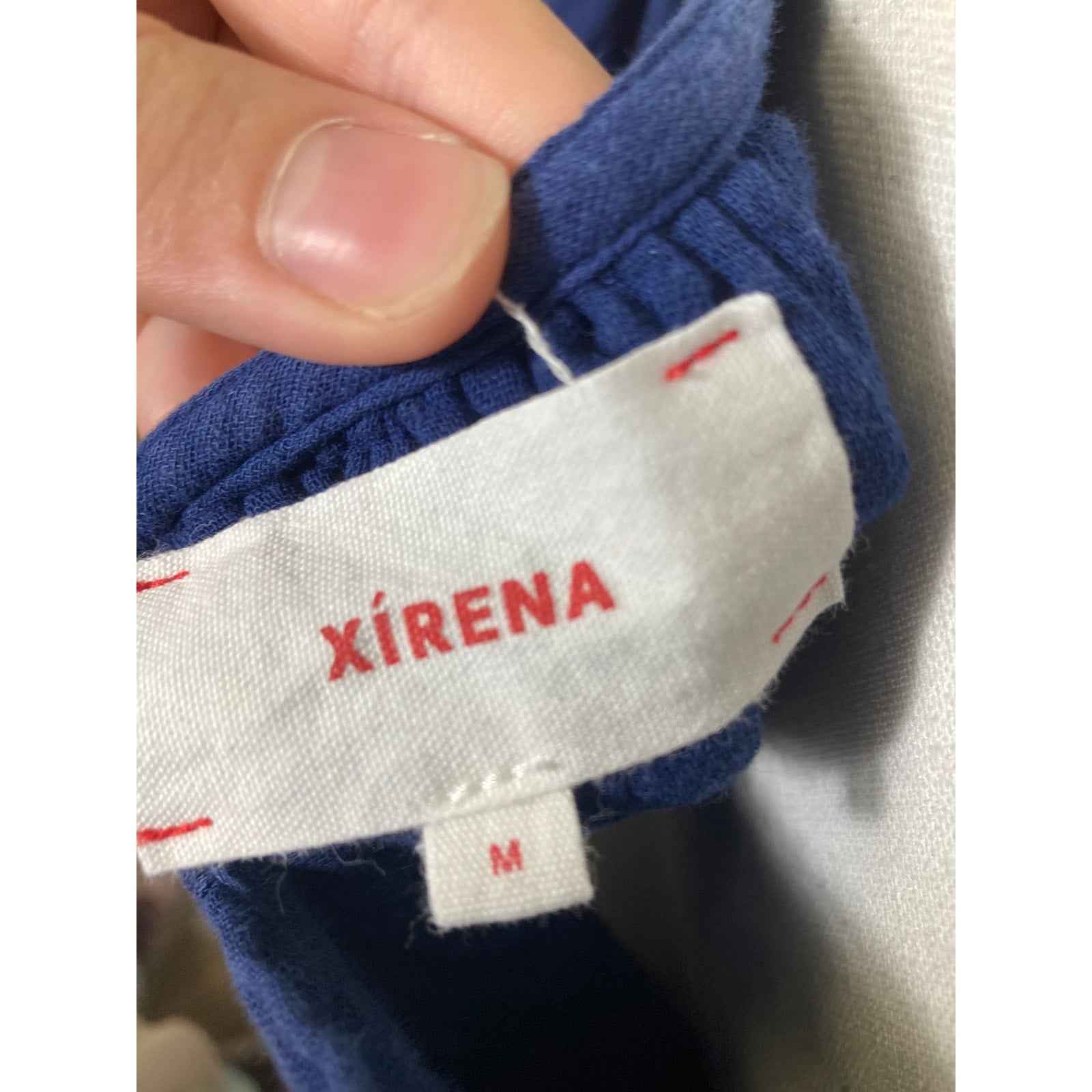 Xirena Navy Gauze Square Neck Top Sz M