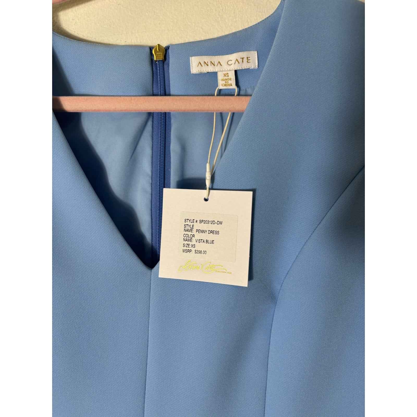 NWT Anna Cate Light Blue Half Sleeve Knee Length Party Dress Sz XS