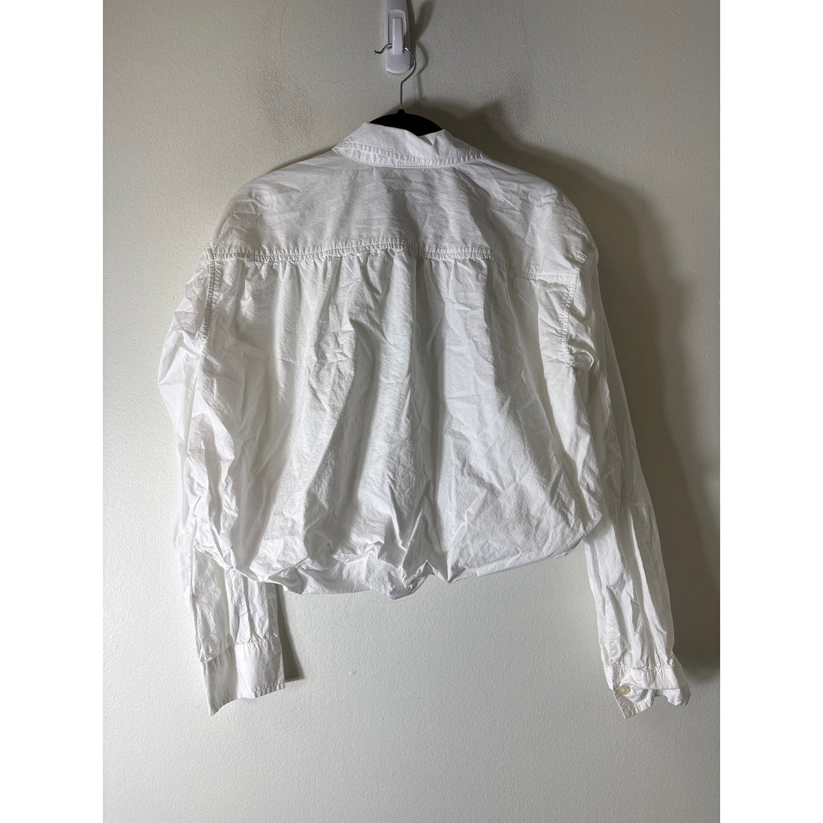 Gap White Bubble Hem Button Up Shirt Sz S
