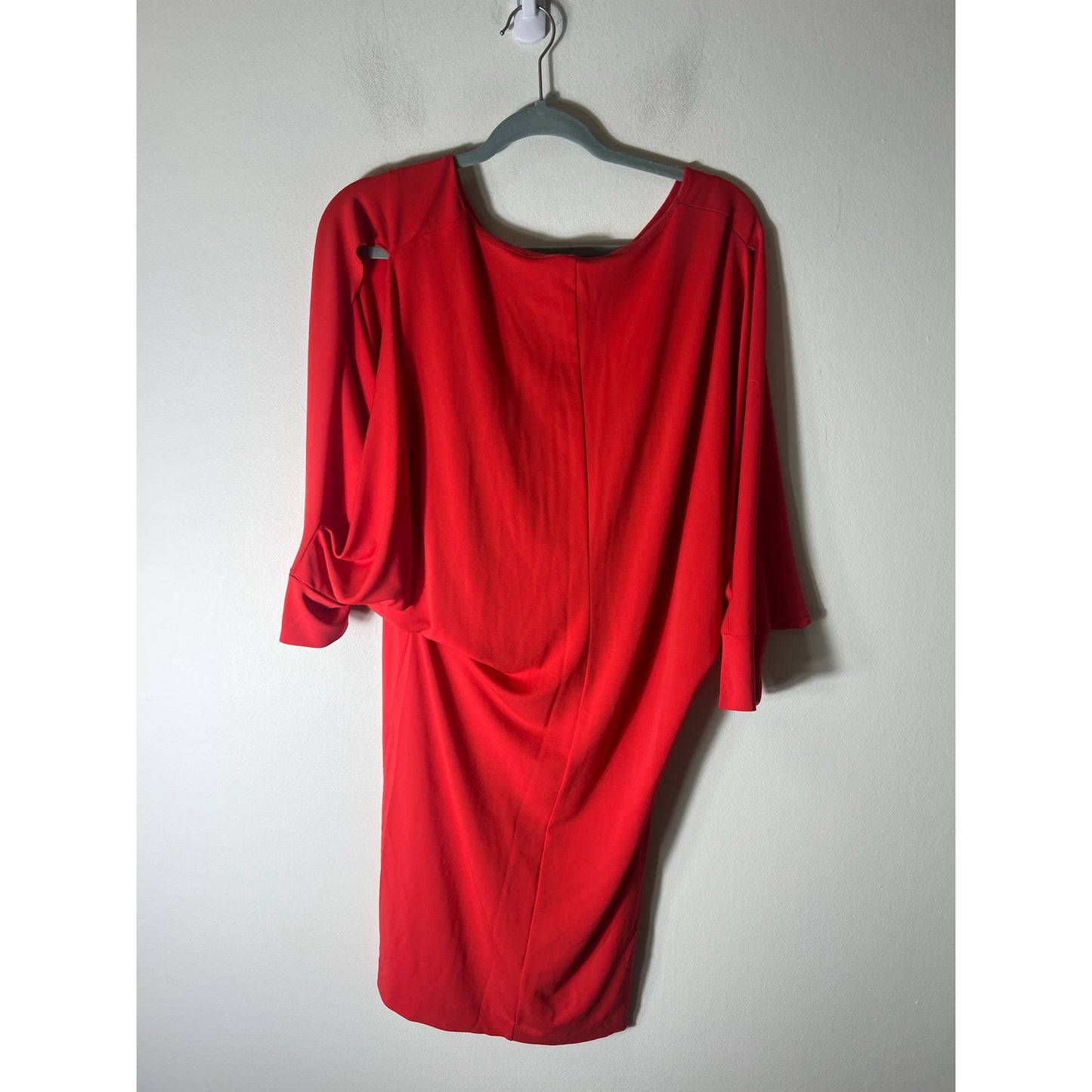 Atellier Nicole Miller Orange V-Neck Knee Length Shift Dress Sz S