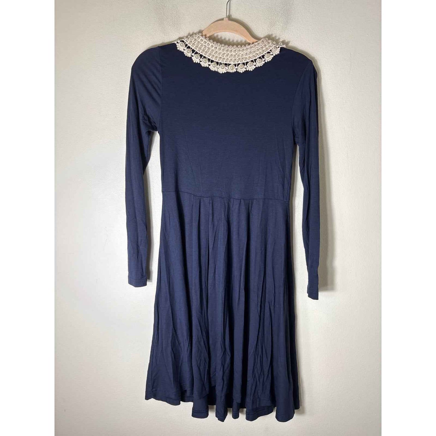 ASOS Maternity Navy Long Sleeve Knee Lengnth Knit Dress Sz 4