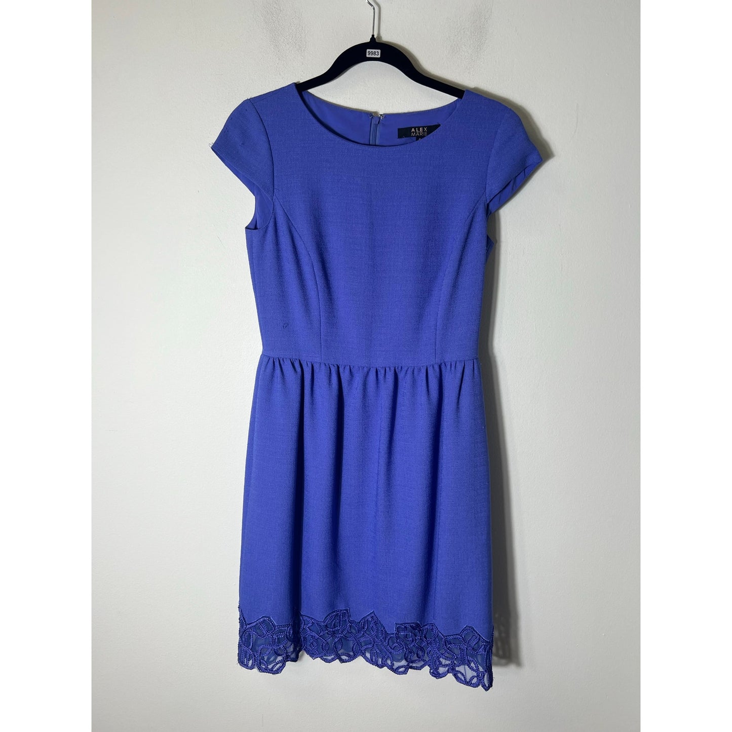Alex Marie Purple Cap Sleeve A Line Dress Sz 4