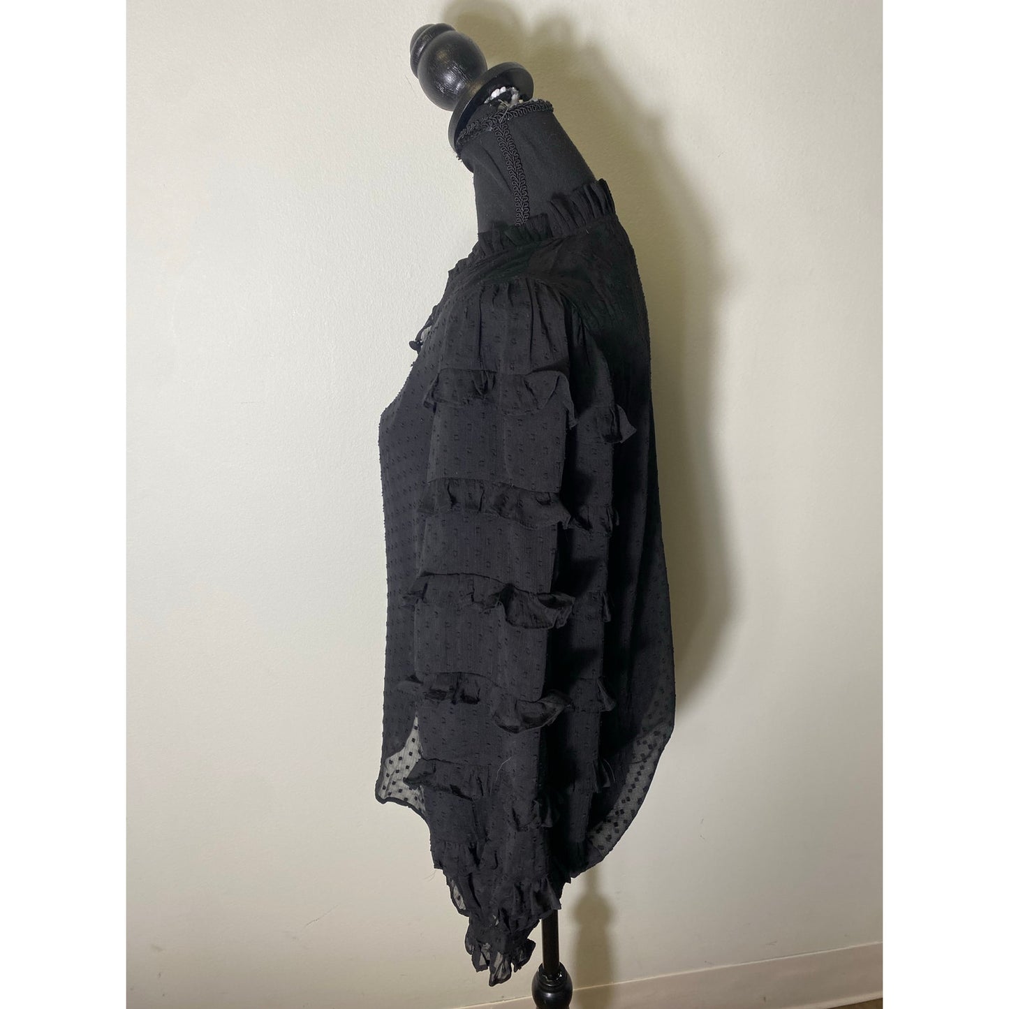 NWT Cleobella Black Swiss Dot Top Sz S