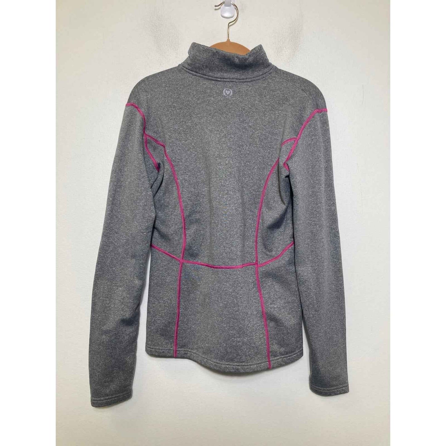 Obermeyer Gray with Pink Detailing Long Sleeve Athletic Pullover Sz M