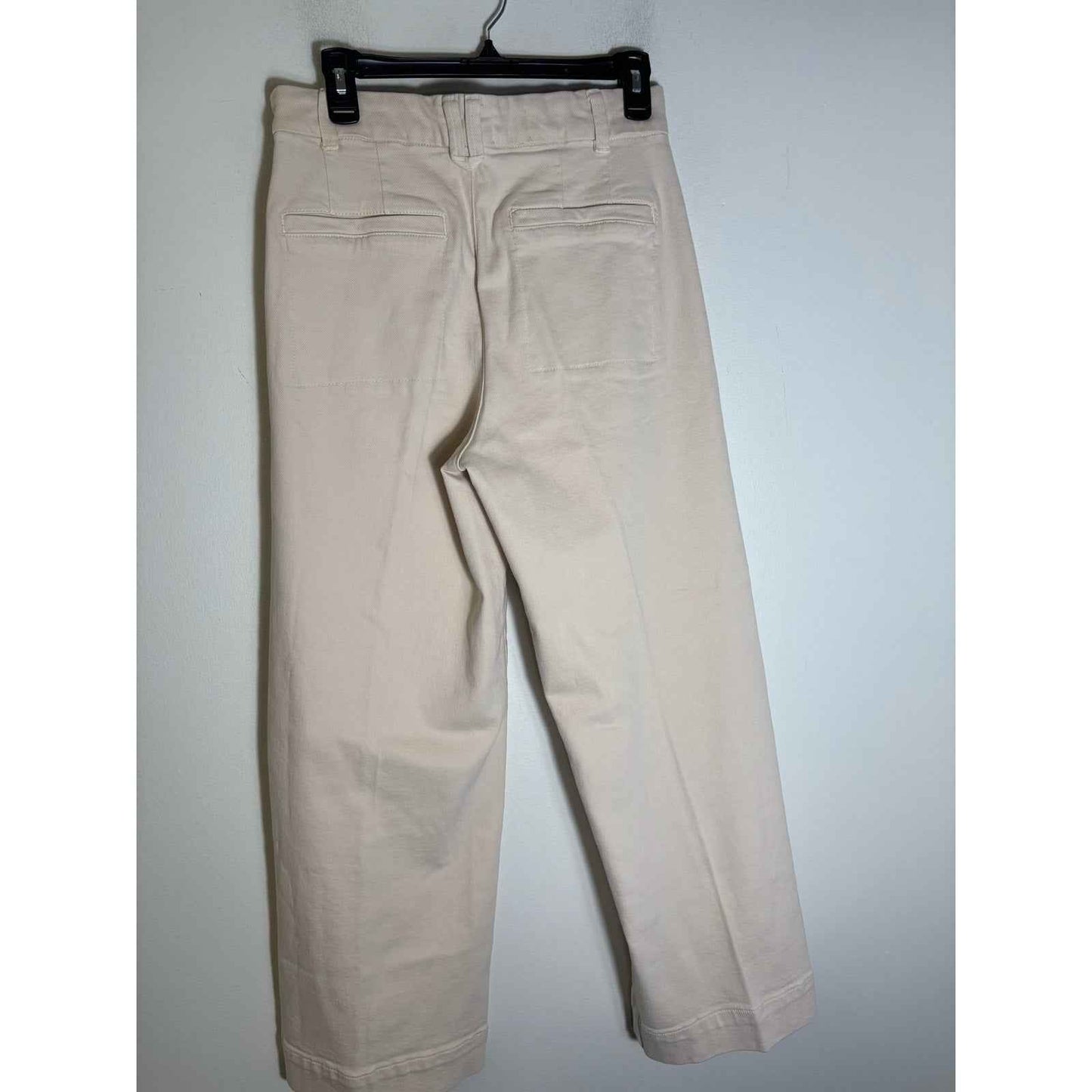 Pilcro Cream Colored Cotton Blend Denim Like Wide Leg Pants Sz 28