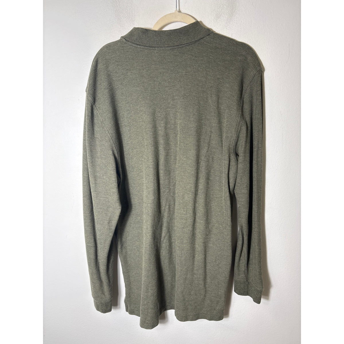 Mens Brooks Brothers Dark Green Long Sleeve Polo Sz L