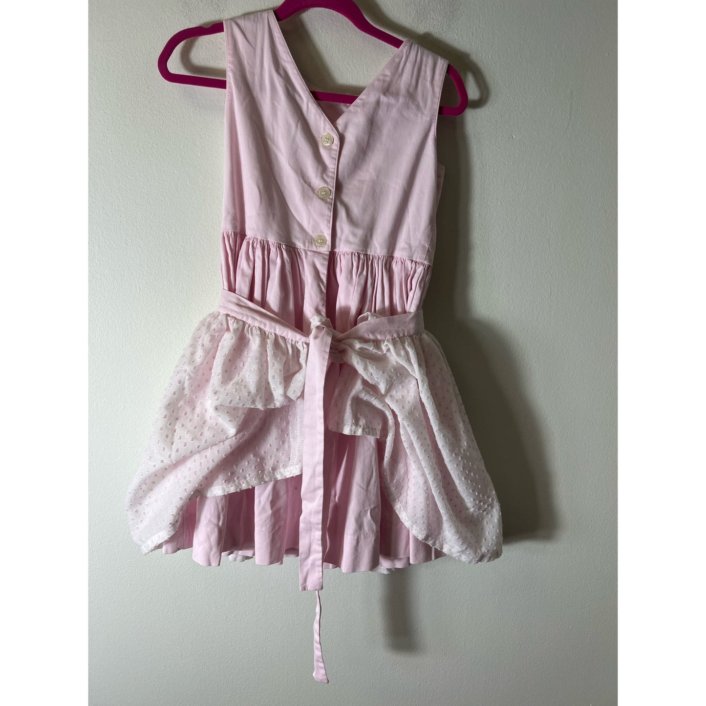 Pears and Bears Girls Pink Apron Dress Sz 5