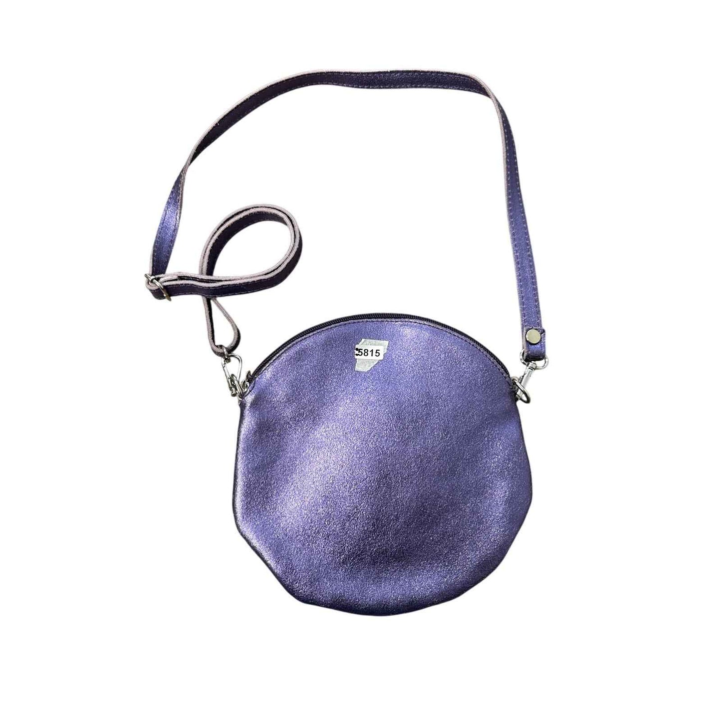 Rocai Purple Leather Flower Accent Crossbody Bag