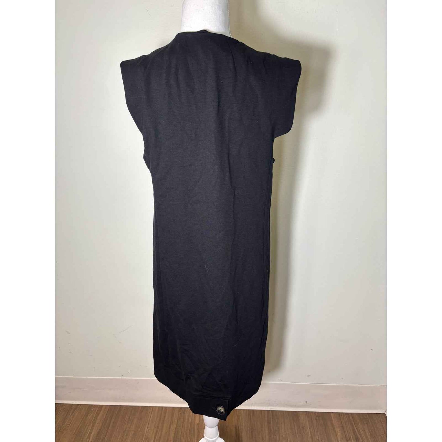Peal by Lela Rose Black Neck Tie Sleeveless Dress Sz L