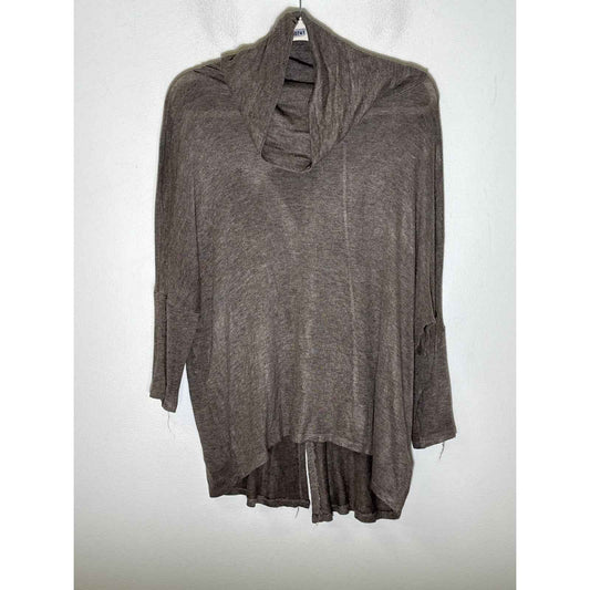 Bobeau Gray Long Sleeve Cowl Neck Knit Shirt Sz M