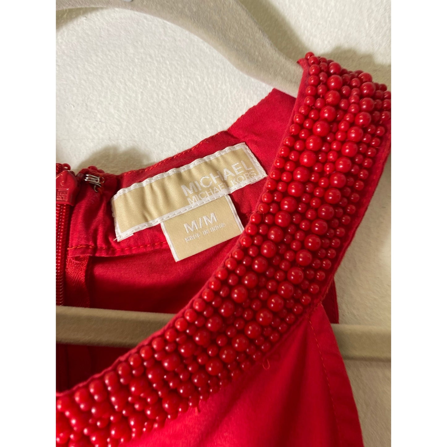 Michael Kors Red Beaded Tank Sz M