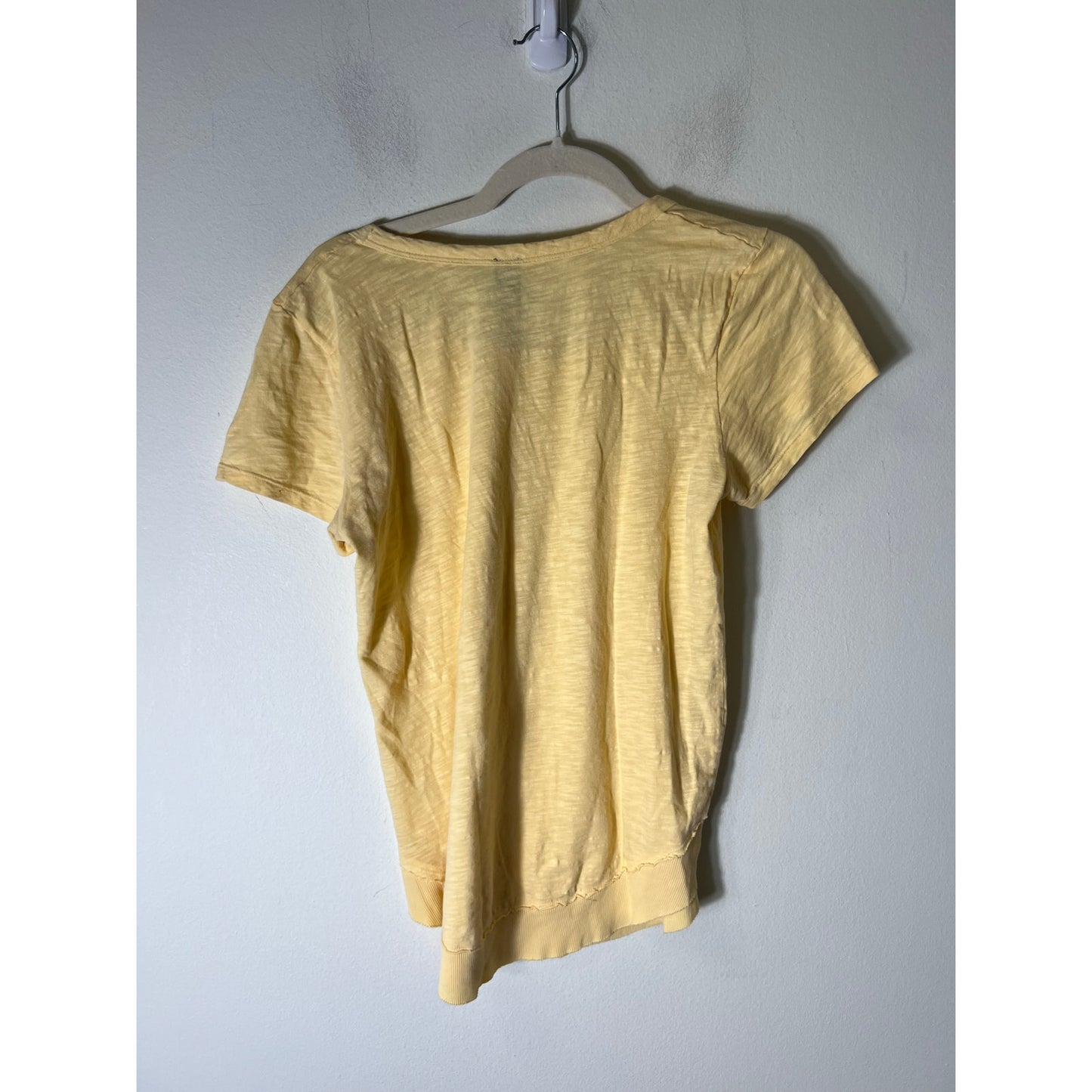 Bobi Yellow Short Sleeve Scoop Neck Tee Sz S
