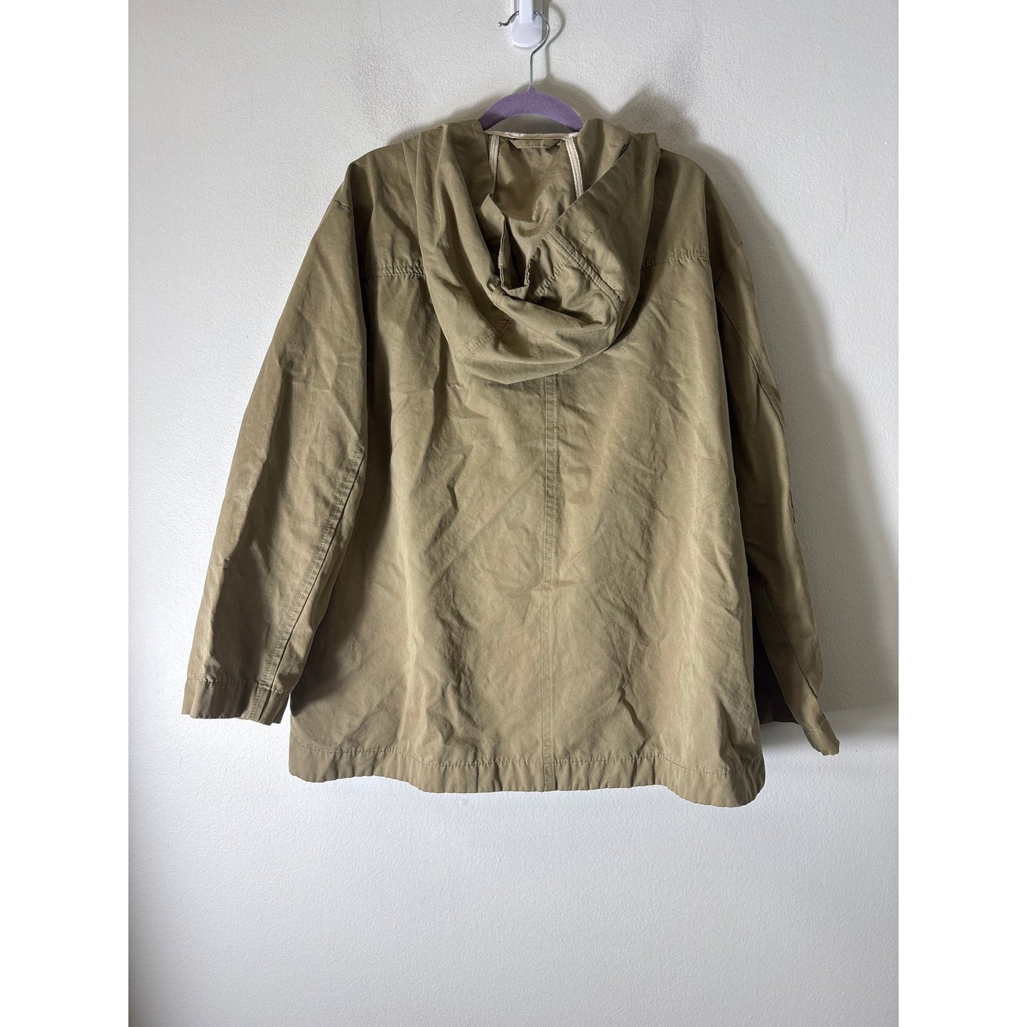 Girls Zara Khaki Green Snap Front Hooded Jacket Sz 10
