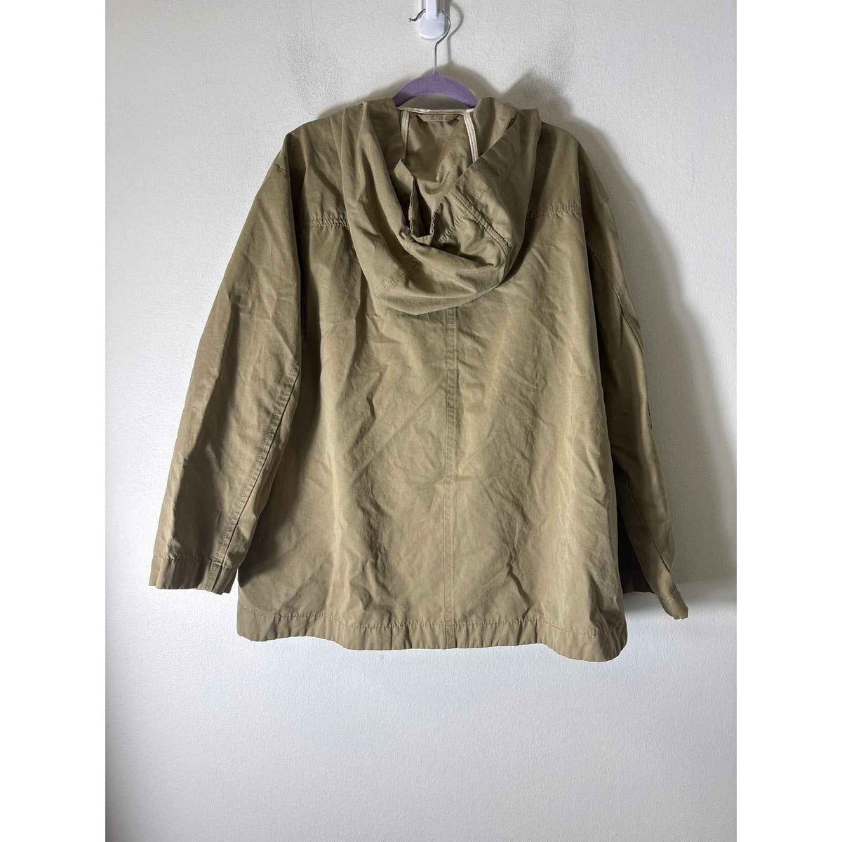 Girls Zara Khaki Green Snap Front Hooded Jacket Sz 10