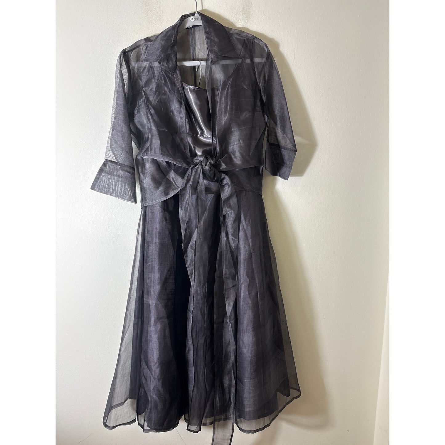 Jasmine Boutique Gun Metal Gray Silk Special Occasion Skirt Set Sz S