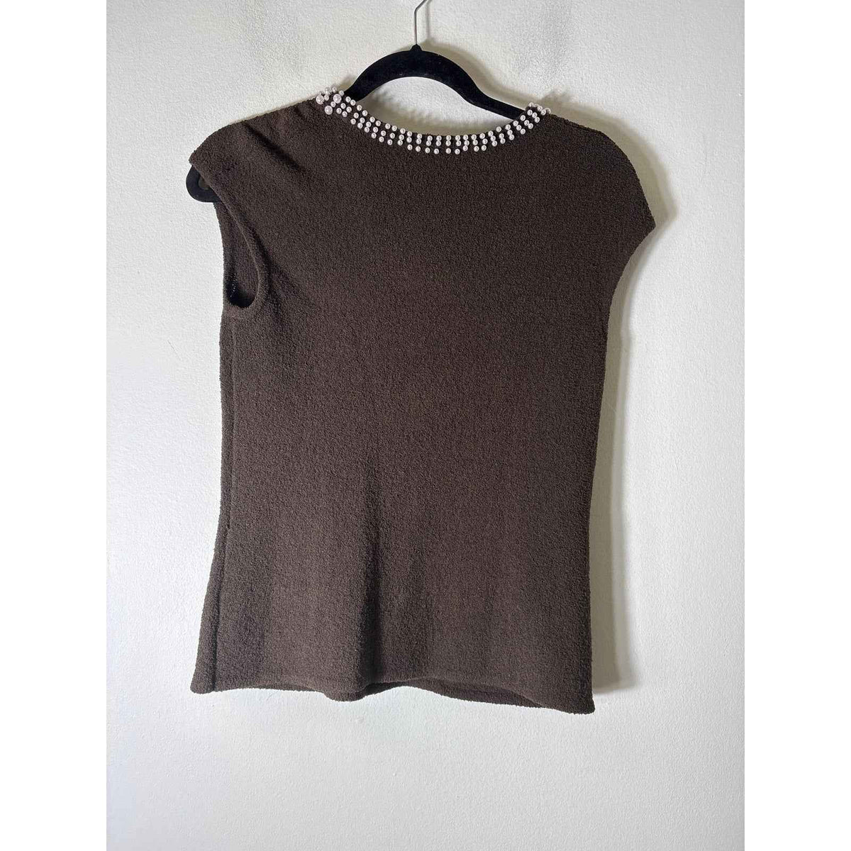 Worth Brown Boule With Pearl Trimmed Top Sz M