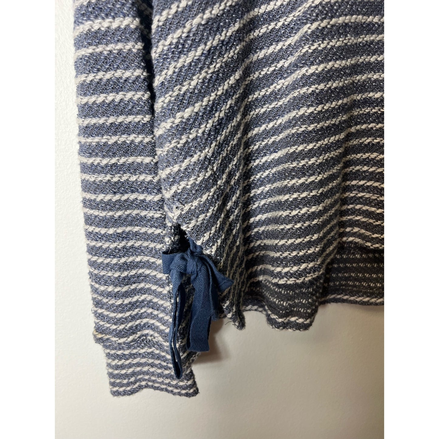 Sundry Blue White Knit Long Sleeve Cotton Top Sz 2