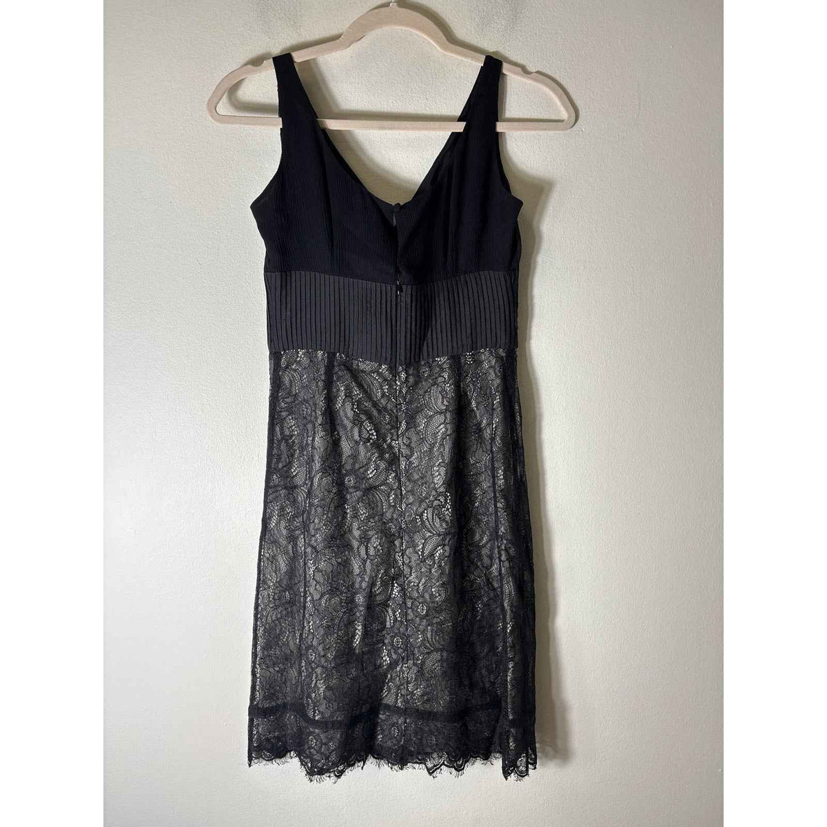 Moulinette Soeurs Black Lace Mixed Media Cocktail Dress Sz 2