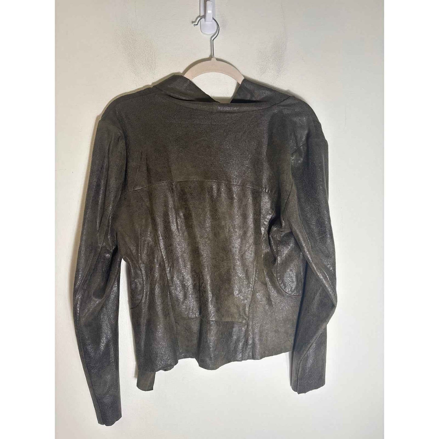 Wishlist Brown Long Sleeve Zip Faux Leather/Suede Jacket Sz L