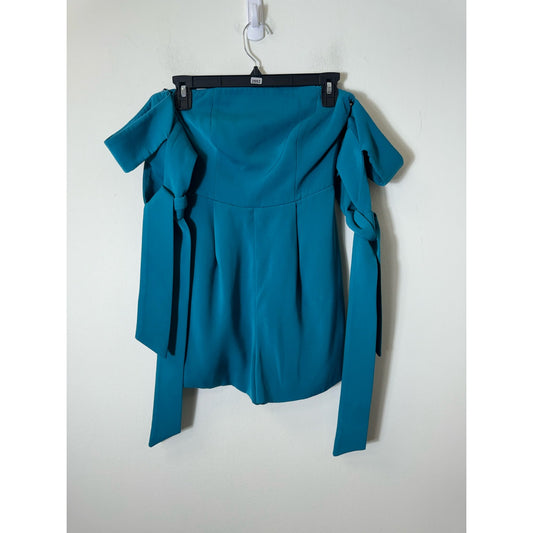 C/Meo Collective Turquoise Strapless Off-Shoulder Romper Sz XS