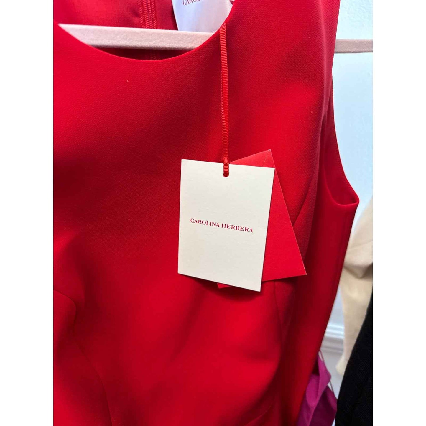 NWT Carolina Herrera Red Bow Detail Cocktail Midi Dress Sz 6
